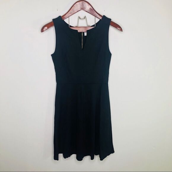 Amanda Uprichard Black V-neck Fit Flare Dress Large L - Picture 2 of 7
